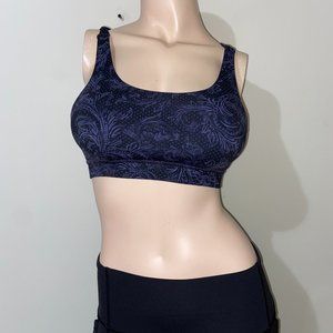Lululemon Navy Floral Energy Bra - Size 2